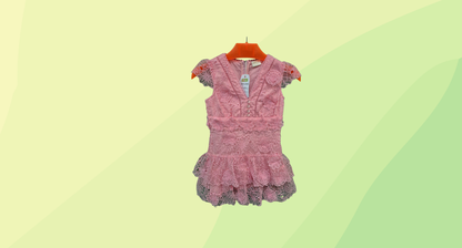 Marlo Girls Mia Lace Dress - Size 5-6 - Pink