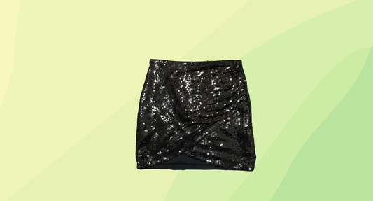 Alice+Olivia by Stacey Bendet Sequin Gathered Side Mini Skirt - Size 6 - Black