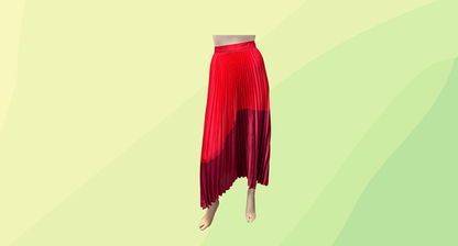 Portmans Pleated Maxi Skirt RRP $129.95 - Size 14 - Red