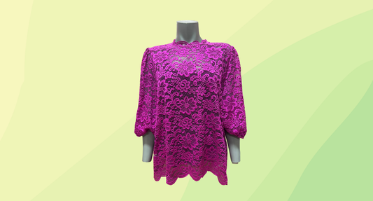 Decjuba Ally Lace Top RRP $119.95 - Size 18 - Orchid