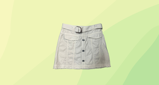 Aje Reclaim Denim Skirt RRP $295 - Size 12 - Cream