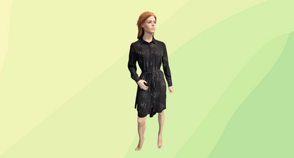 Farage Dress w/ Tie - Size 14 - Black Floral