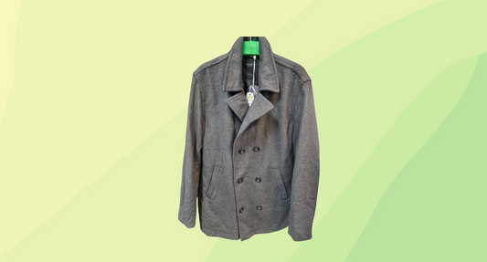 Brunswick Garments Mens Double Breasted Trench RRP $99.99 - L - Charcoal