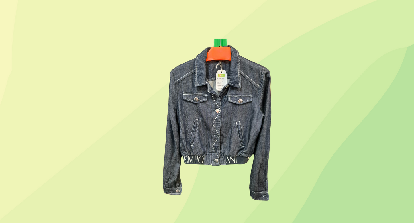 Emporio Armani Bomber Jacket - Size 12 - Denim
