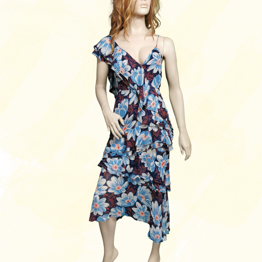 Talulah Midi Dress - Size S - Tropical Print