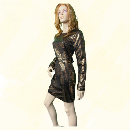 Guess Fitted sequinned dress - Black/Gold L