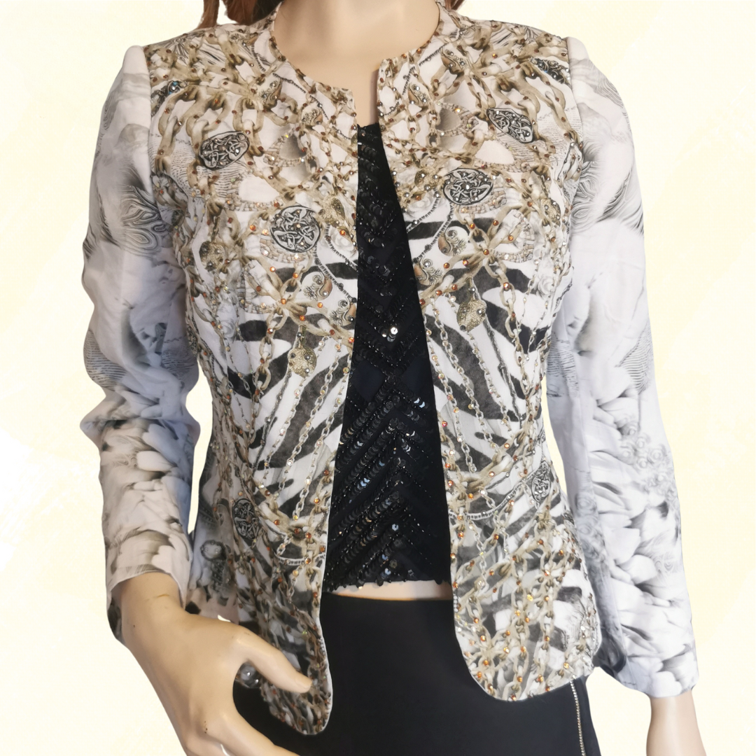 Czarina Sequin Jacket - Small - print