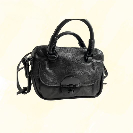 Mimco Leather Petite Turnlock Zip Hip Crossbody Bag	- Black