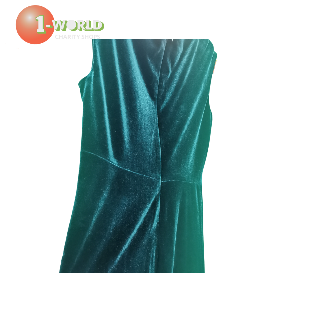 Ralph Lauren Velvet Mid Evening Dress - Au 12 Green