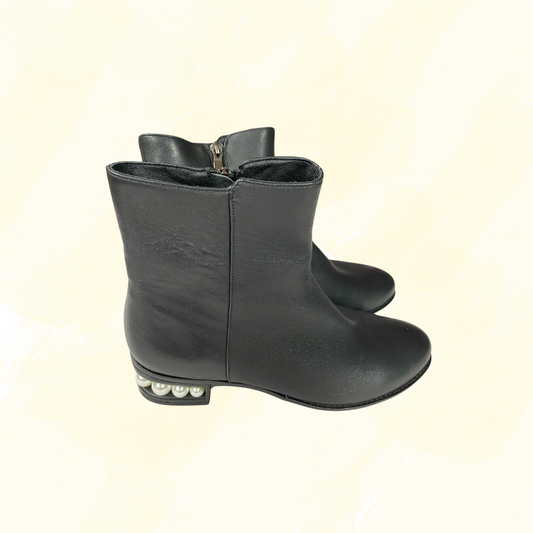 Blue Illusion - Jolie Boot with Pearl Heel highlight RRP $199.99 - Black - 39