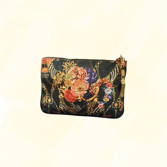 Camilla Coin & Phone Purse - Black/Floral