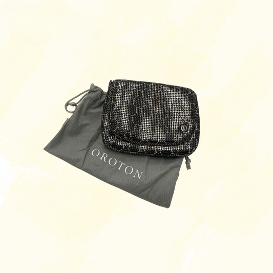 Oroton Vintage Mesh Cross Body Bag with Dust bag - Silver/Grey