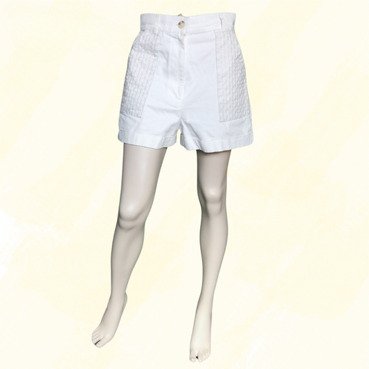 Ausguste Shorts with detail on front& back pockets - Size 10 - Cream