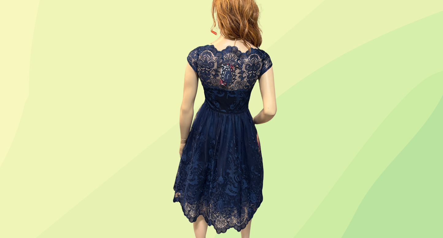 Chi Chi London April Dress - Size 10 - Royal Blue