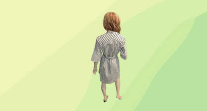 Jigsaw Linen Dress with Tie - Size 12 - Cream/Black Stripe