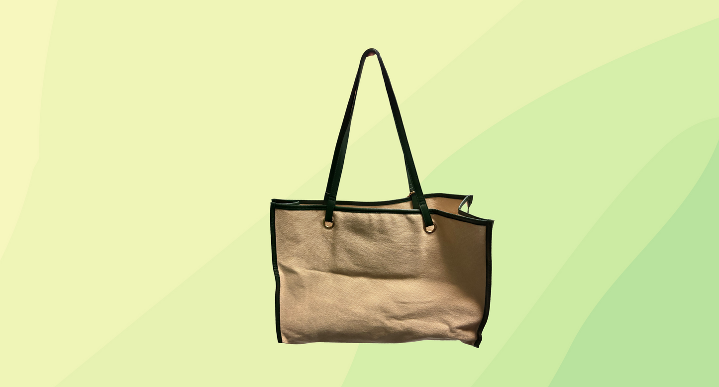 DMK Large Tote Bag - Natural/Green