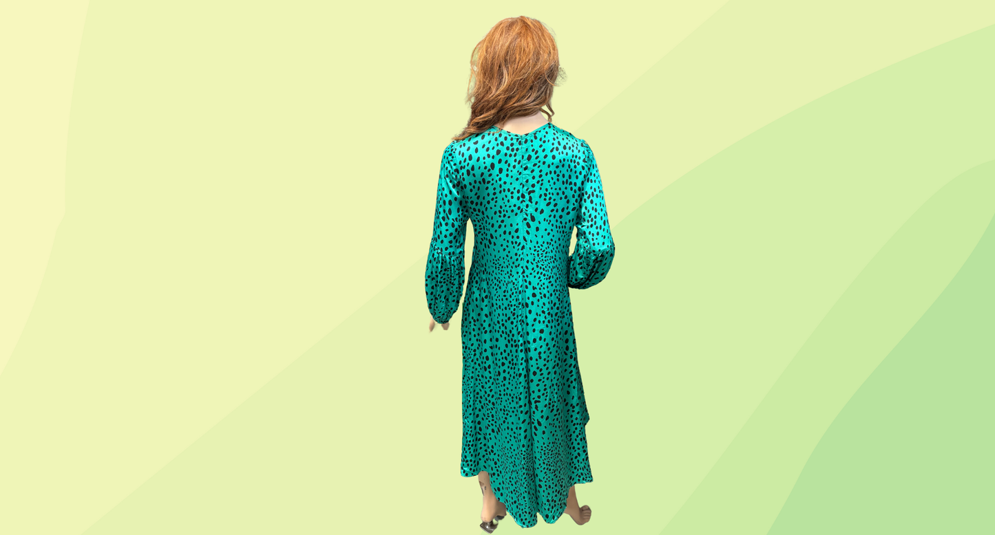 Veronika Maine Pebble Midi Dress - Size 10 - Turquoise