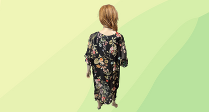 Elena Baldi Silk Mini Dress - XS - Black/Floral