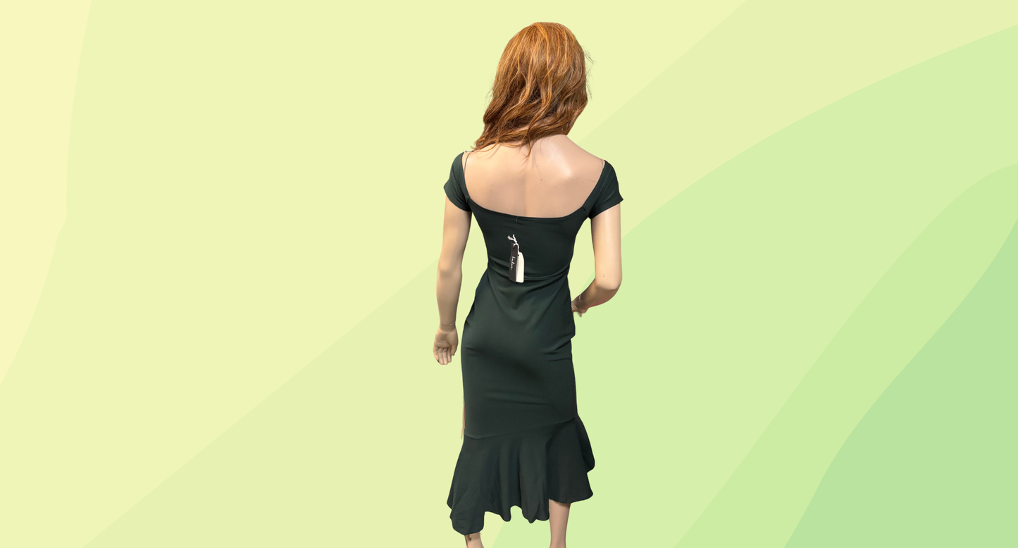 Lulus How Much I Care Midi Dress - S - Dark Green