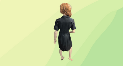 Halston Linen Midi Dress - Size 12 - Black
