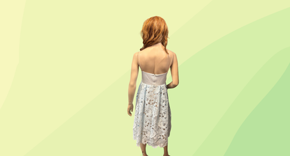 Seed Lace Midi Dress - Size 14 - Baby Blue/Tan
