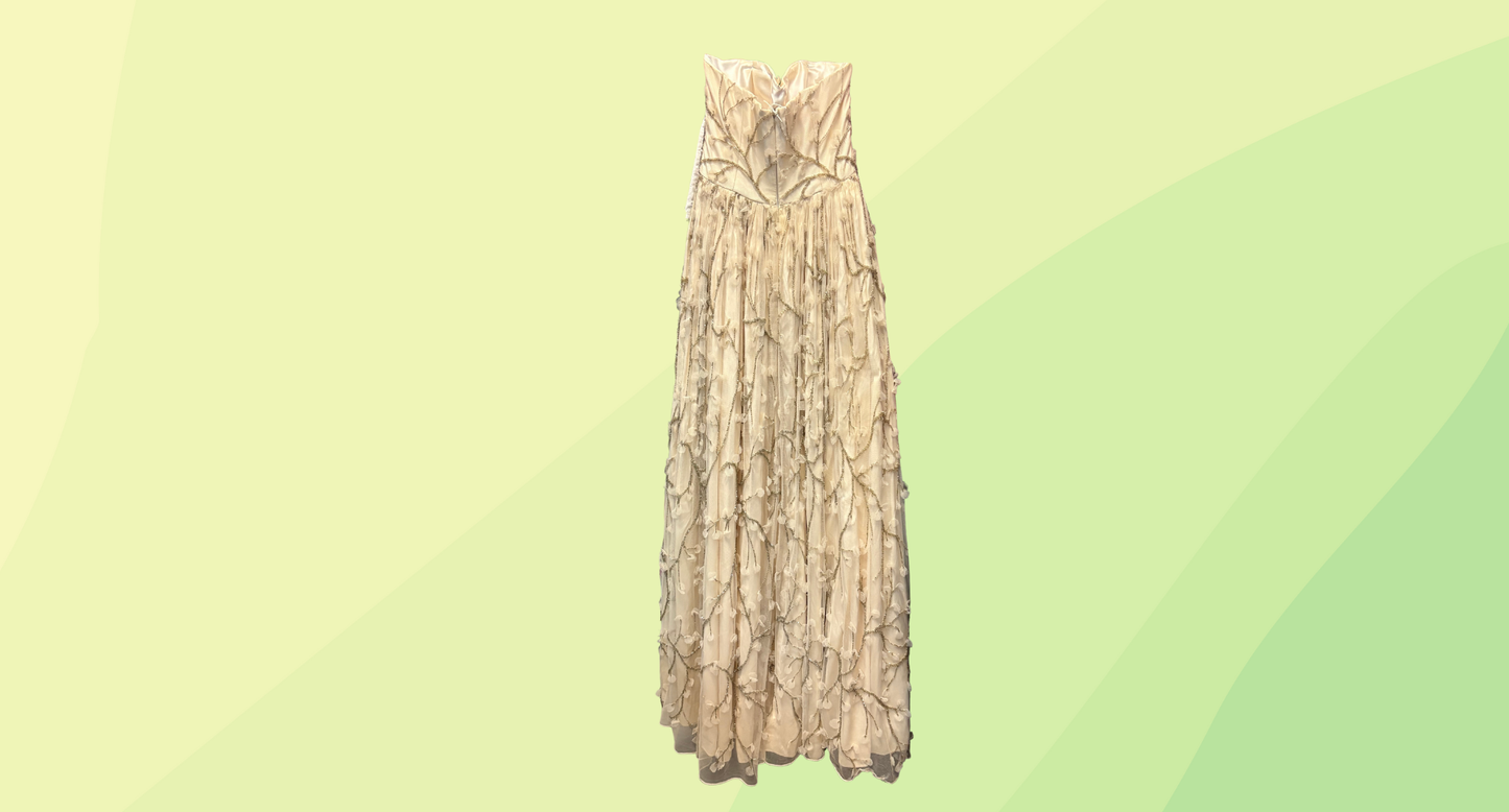 Jordanna Regan Beaded Lace Wedding Dress - XS/8 - Antique White