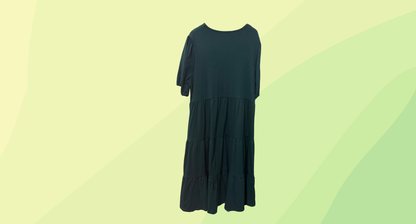 Virtuelle Cotton Puff Sleeve Tiered Dress RRP $119.95 - Size 18 - Rainforest