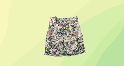 Reiss Amy Gathered Front Print Skirt RRP $310 - Size 4 - Green Print