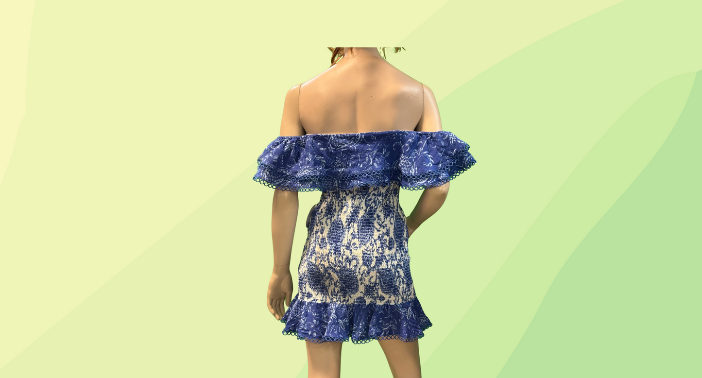 Pilgrim Deacon Mini Dress - 10 - Blue RRP $189.95