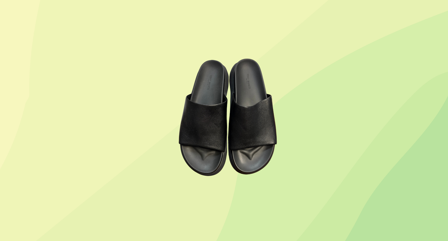 Tony Bianco Nappa Slides - Size 7 - Black