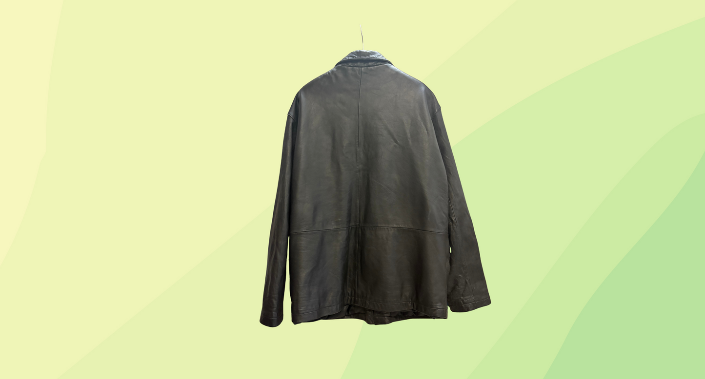 Roger David Mens Vintage Leather Jacket - L - Black