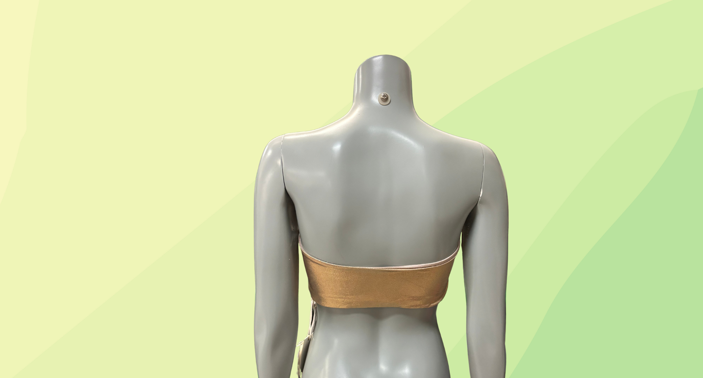 Good American Band Bikini Top - Size 4 - Mink Foil