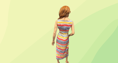 Sportscraft Sleeveless Tie Around Dress - Size 14 - Yellow/Pink/Blue