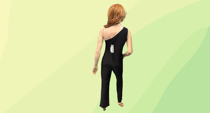 Skiva Australia One Shoulder Jumpsuit - Size 14 - Black