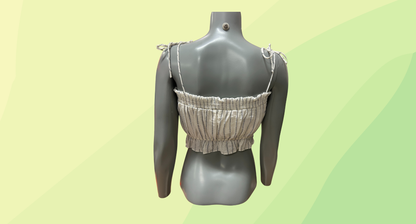 Kookai Hollyn Strappy Top RRP $120 - Size 40 - White/Blue Stripe