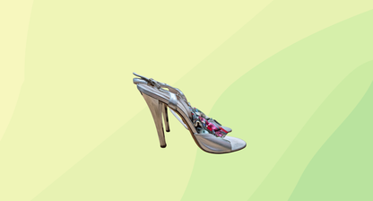 Emilio Pucci Satin Embellished Heel RRP $1135 - Size 40 - Silver