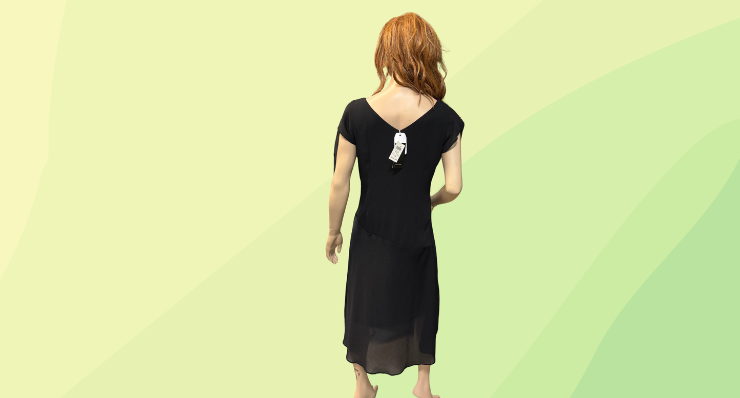 Liz Jordan Drape Front Dress RRP $159.95 - Size 14 - Black