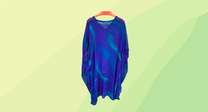 Eco Diva Silk Kaftan - Free Size - Purple/Blue