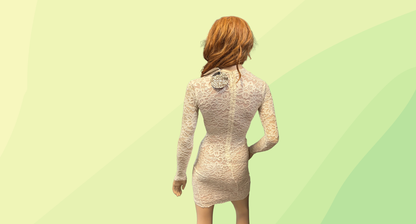 Nookie Paris Lace V-Front Mini - XS - Ivory