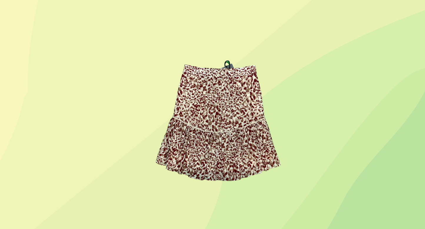 Witchery Cotton Animal Mini Skirt RRP $119.95 - Size 6 - Almond Leopard