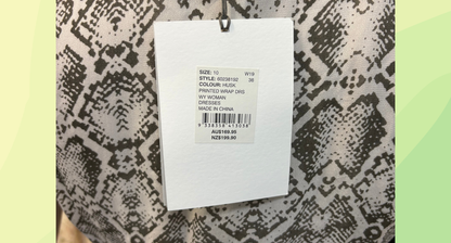 Witchery Printed Wrap Dress - Size 10 - Husk - RRP $169.95