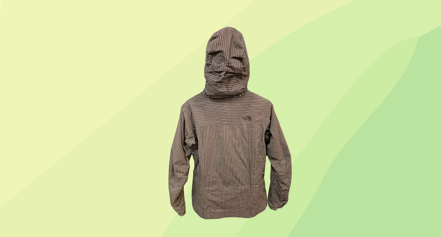 The North Face Snowboarding Jacket - M - Brown/Pink Stripes