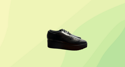 Wittner Heidi Black Leather Lace Up Flatform Loafer - Size 40 - Black