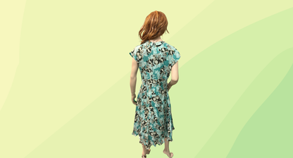 David Lawrence Alize Silk Dress RRP $329 - Size 14 - Multi Teal