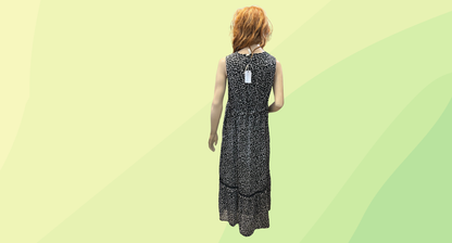 Midnight Sky Maxi Dress - L - Black/Grey