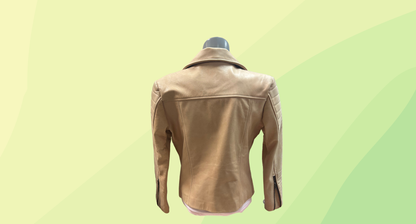Dormeuil Leather Jacket - Size 10 - Beige