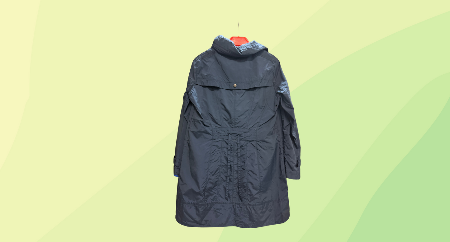 Cole Haan Packable Rain Jacket with Bag & Hood - M - Coastal Blue
