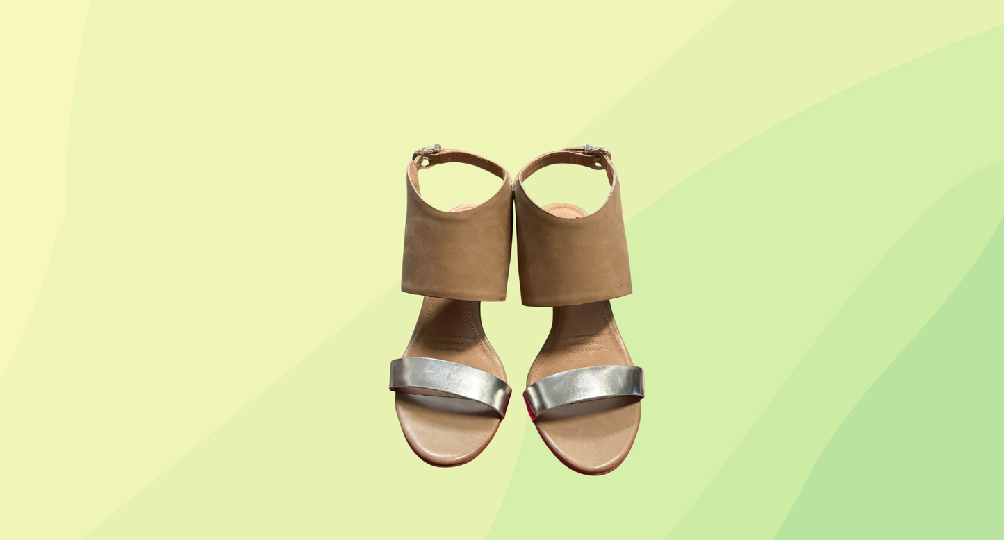 Diana Ferrari Yakira Heel RRP $139.95 - Size 6 - Oatmeal/Silver