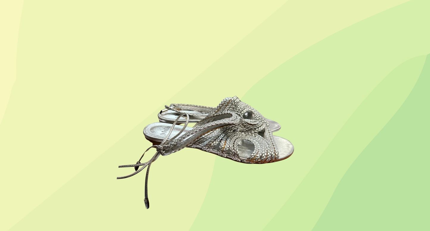 Mollini Braided Sandal - Size 37 - Silver