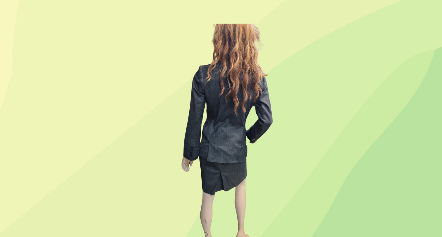 Tara Jarmon 2pc Blazer & Skirt Set - Size 38 - Dark Grey
